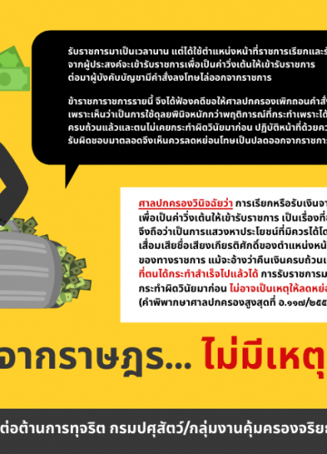 เรียกรับเงินจากราษฎร...ไม่มีเหตุลดหย่อนโทษ